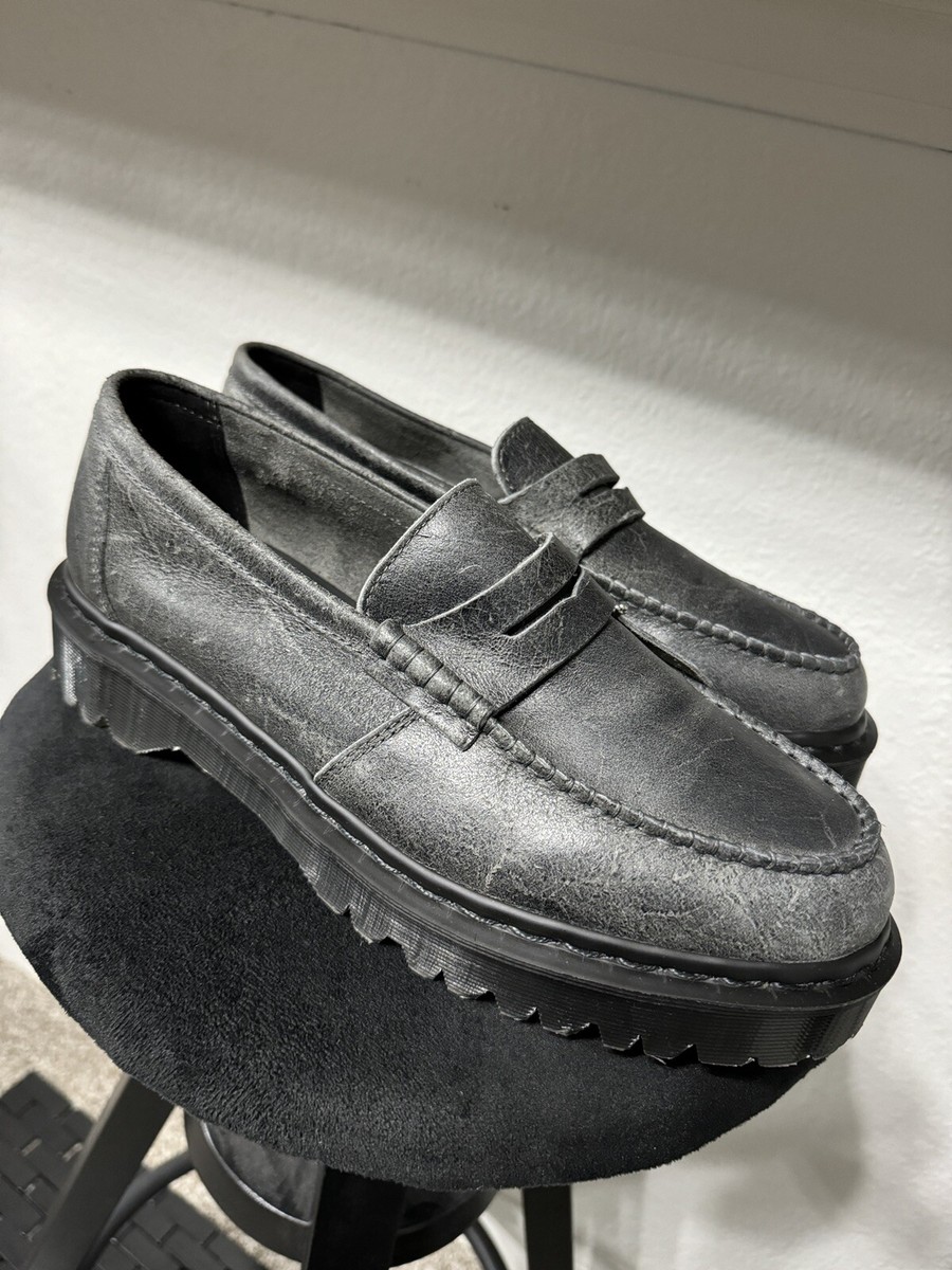 Dr Martens Gray Penton Bex Loafer Mid Grey Made In England Men Size 10 UK 11 US Dr Martens Mens Penton Made In England Leather Loafer  main image 4