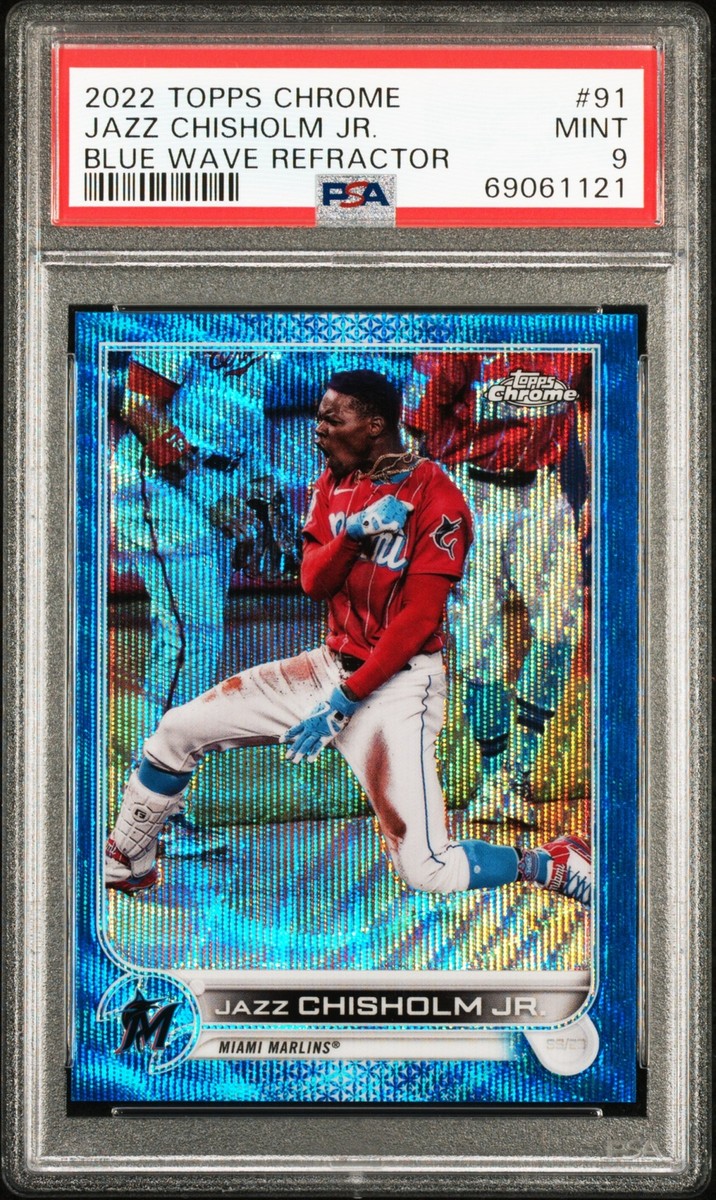 2022 TOPPS CHROME BLUE WAVE REFRACTOR #91 JAZZ CHISHOLM JR. 57/75