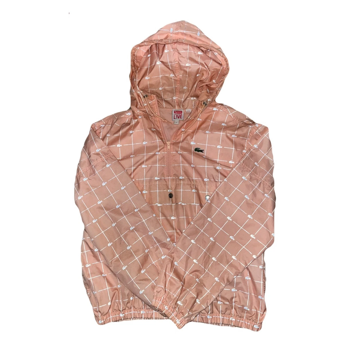 Supreme LACOSTE Reflective Grid Nylon Anorak Peach