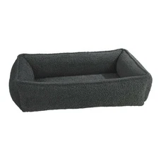 GREY FAUX SHEEPSKIN Bowsers Urban Lounger Dog Bed – Plush Bolstered | Sizes S-XL