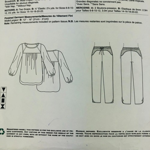 Vogue Wardrobe 1367 Sewing Pattern Rebecca Taylor UNCUT Top Pants 2010s Sz 14-22 - Picture 5 of 8