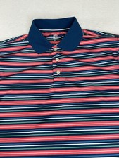 PGA Tour Men's Polo Shirt Multicolor Striped Short Sleeve Size Small S