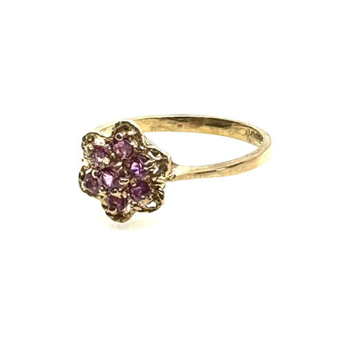 9ct Gold Ruby Ring Yellow Gold Ruby Ring Ruby Flo… - image 20