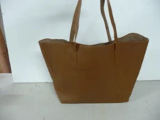 Mark and Graham Daily East West leather purse tote Bag Camel 