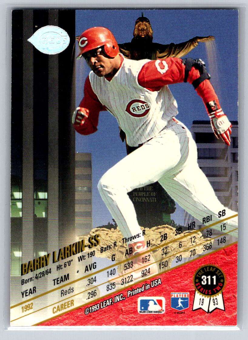 1993 Leaf #311 Barry Larkin | eBay