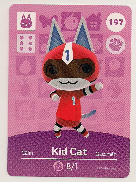 Animal Crossing amiibo Card: Kid Cat 197 Series 2 New Horizons