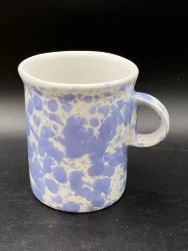 Vermont Bennington Potters Morning Glory Baby Blue Coffee 4” Mug