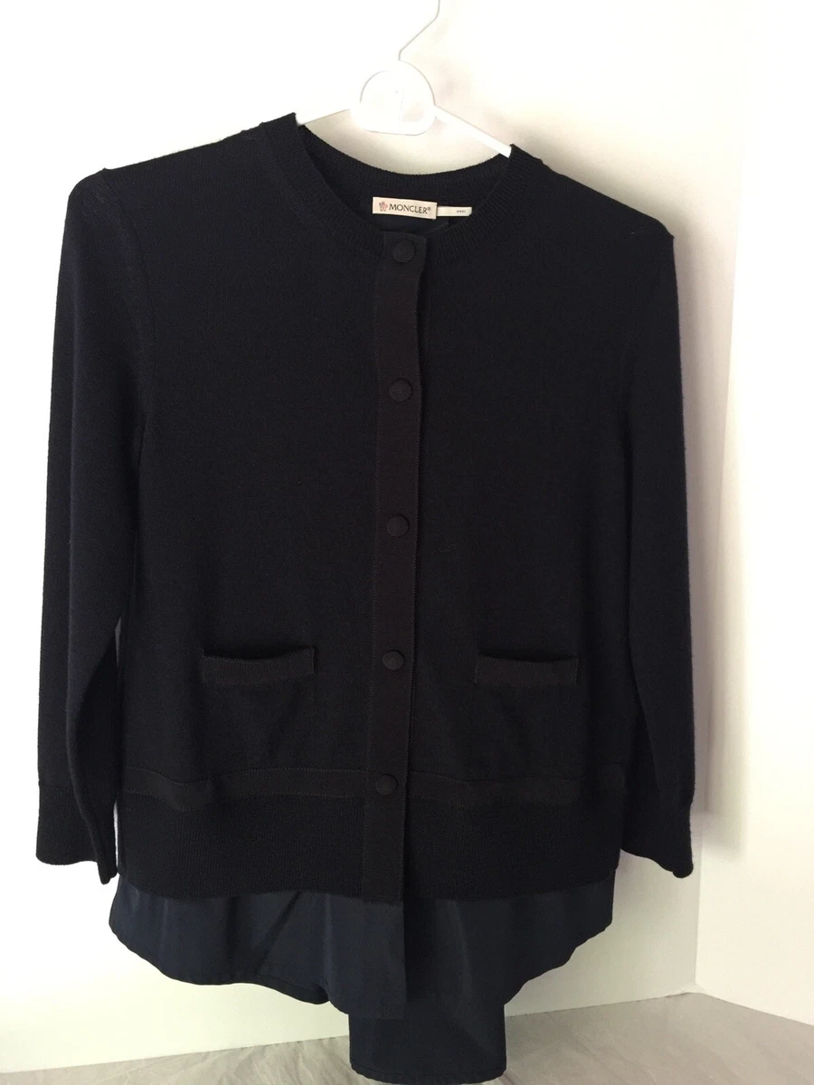 NWT Moncler Women Maglione Tricot Cardigan, Navy, Size XS