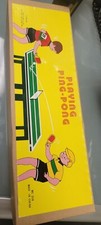 Vintage Playing Ping Pong Key Wind Up Tin Toy In Box MS 358