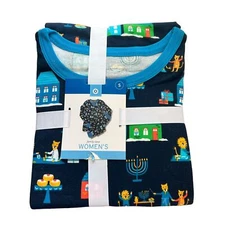 Family Sleep Hanukkah Women Pajamas PJs Sleepwear 2 Piece Cotton Size Small NWT