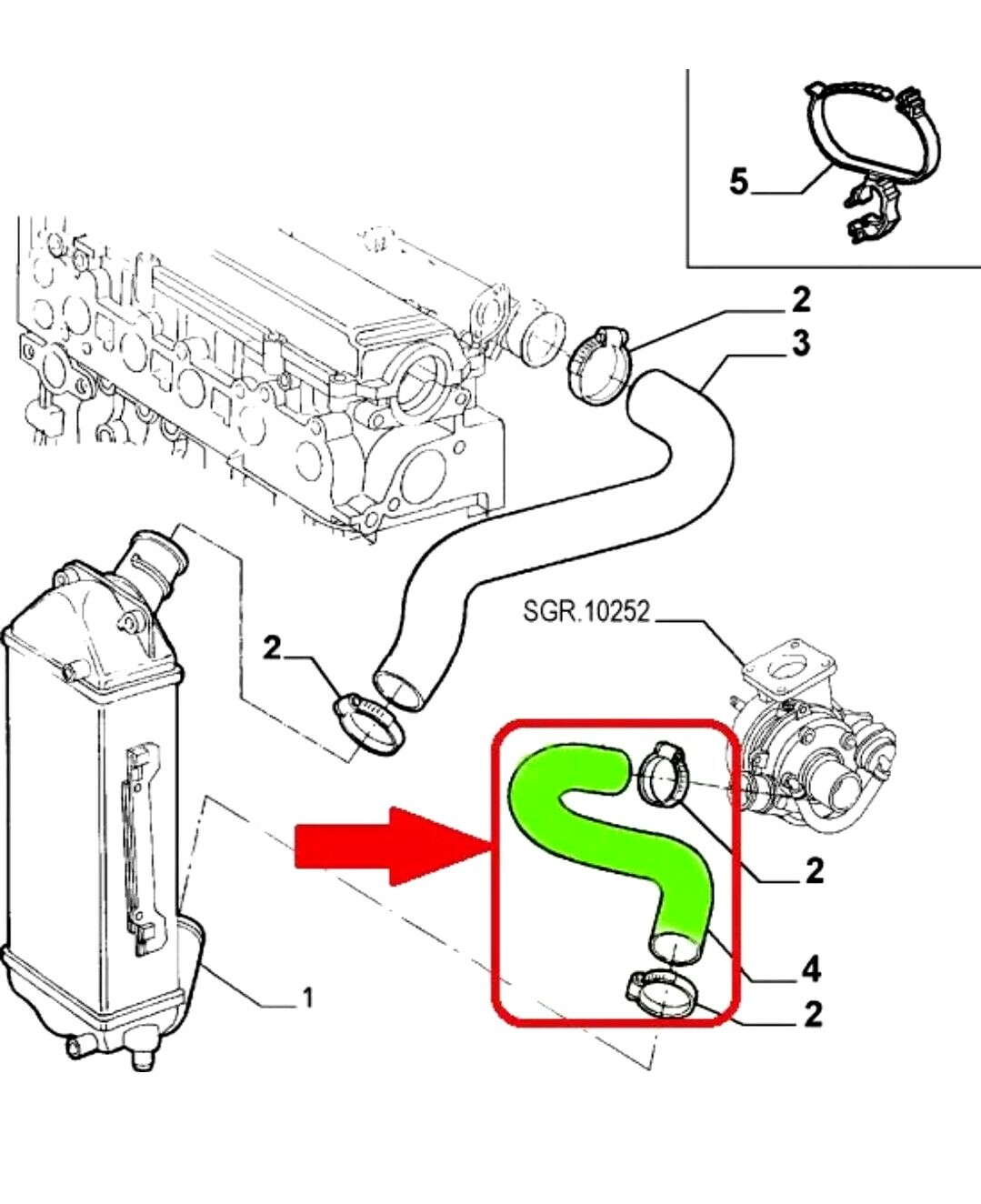 Turbo Hose For Pipe Alfa Romeo 166 2.4 JTD 60679720 Intercooler Hose