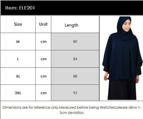 One Piece Large Khimar Muslim Abaya Prayer Hijab Dress Burqa Niqab Amira Dress - Picture 22 of 62