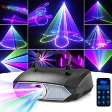 DIY Laser DJ Light RGB 3D Animation Beam Pattern Text DMX stage lighting DMX APP