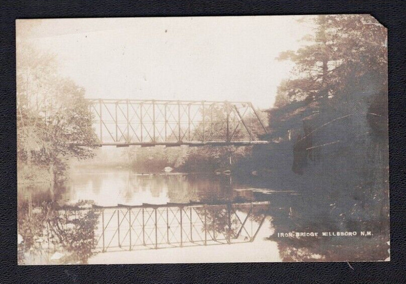Hillsboro NH New Hampshire Iron Bridge Real Photo Postcard RPPC 1912 PM