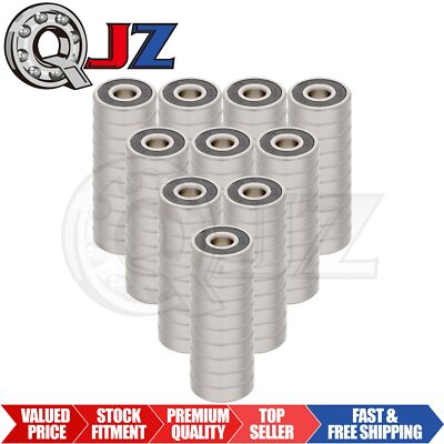 [100pcs] 6200-2RS-C3 Deep Groove Radial Ball Bearing [10mm ID x 30mm OD x 9mm W]