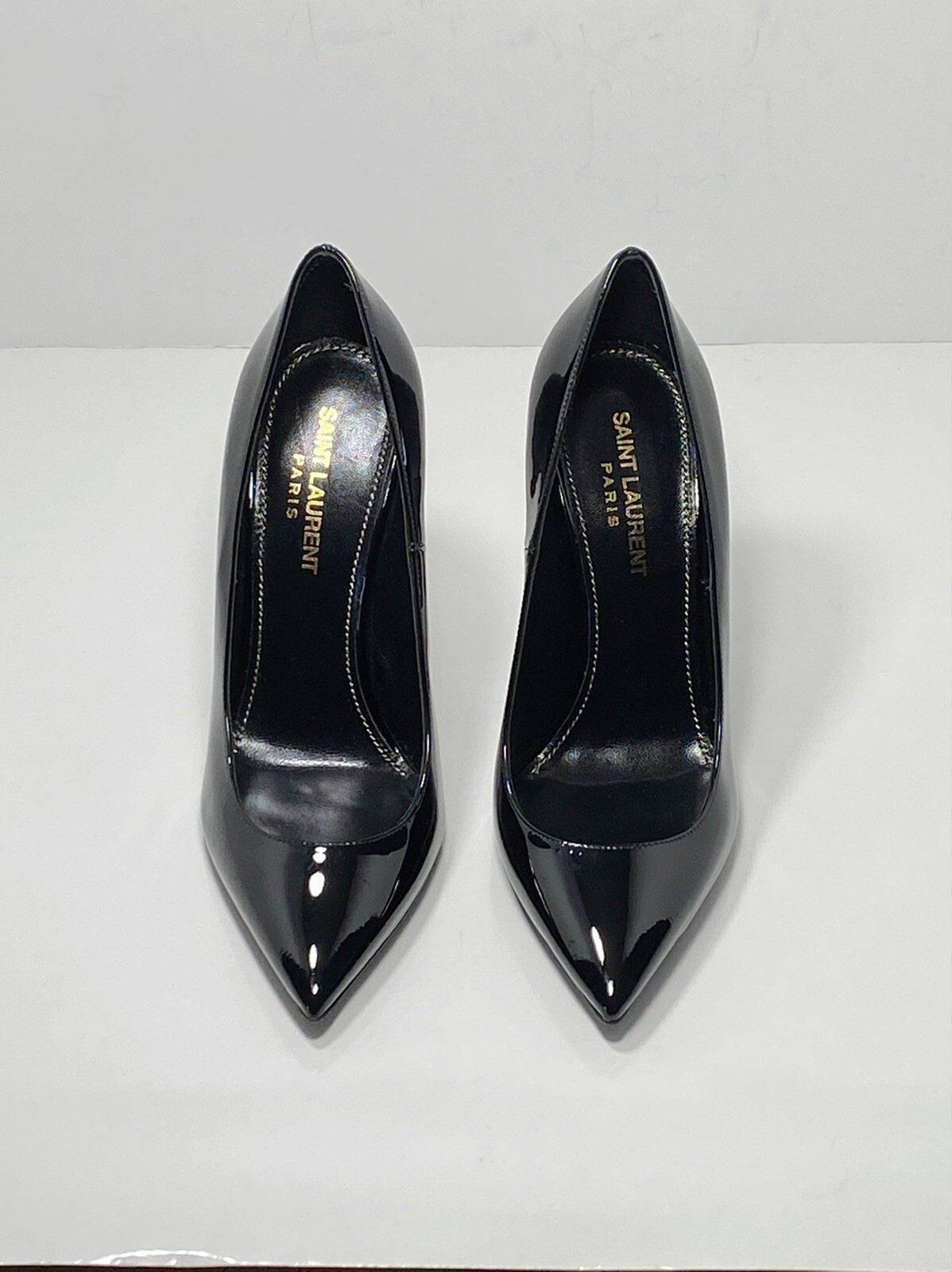 Décolleté in pelle verniciata Saint Laurent Opyum punta da $1390 taglia 36 5