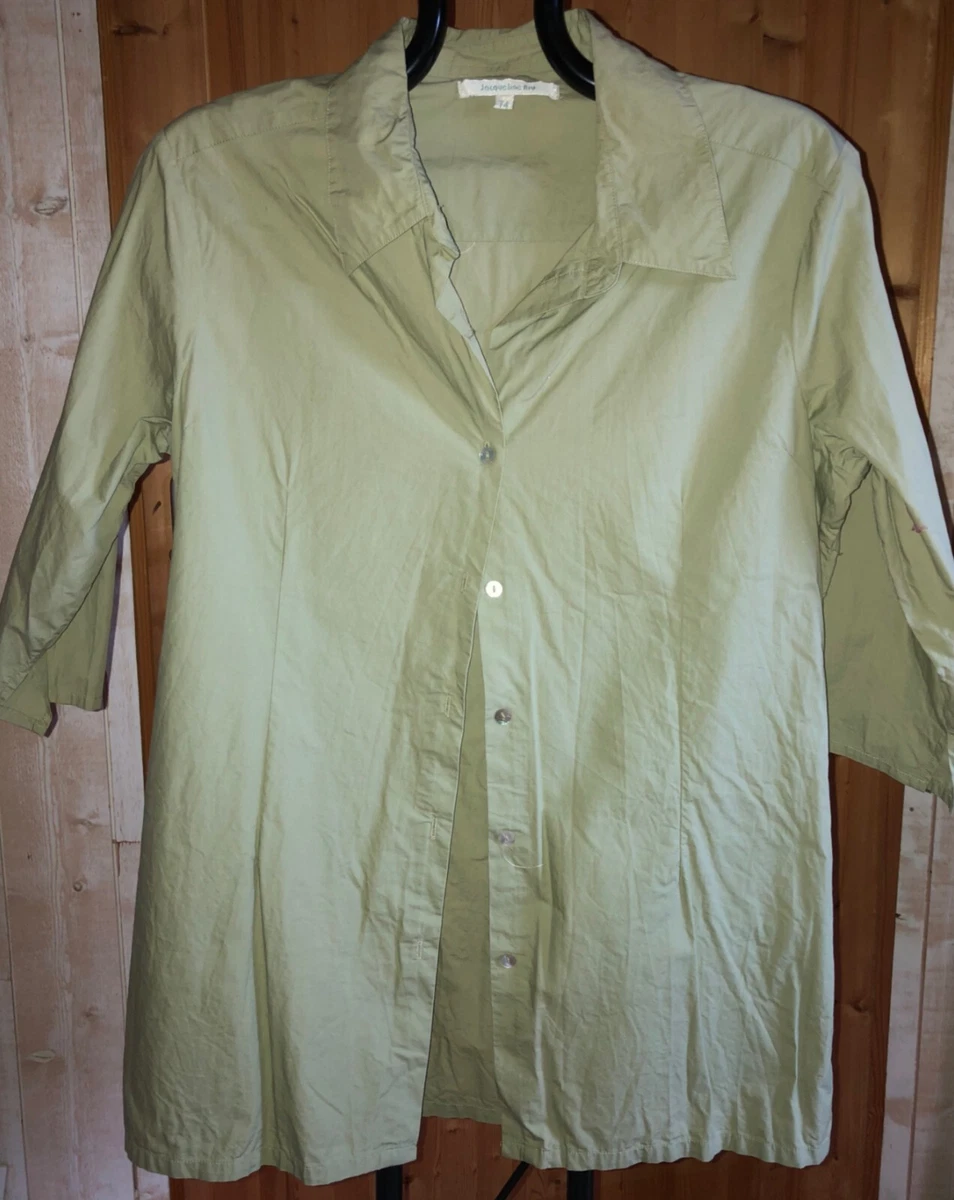 Chemisier Tunique Vert Jacqueline Riu - Taille 46, Manches 3/4, Coton Mixte, état Impeccable Occasion