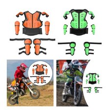 Kids Motorcycle Body Armor Chest Protector Breathable Armour Vest Knee Eblow