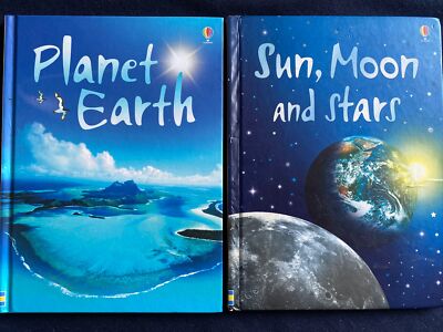 Usborne  Beginners  Books X2 : Planet Earth And Sun, Moon & Stars. Hardback