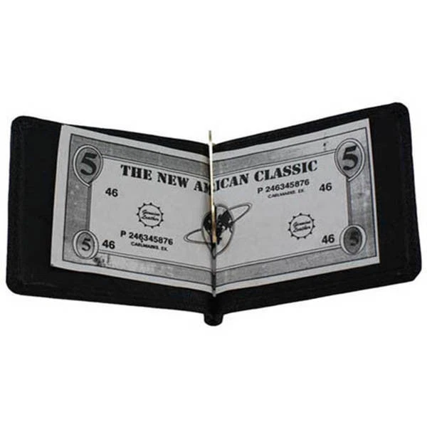 Men's Solid Genuine Leather Spring Money Clip Compact Plain Bifold Wallet New - Image 4 of 4