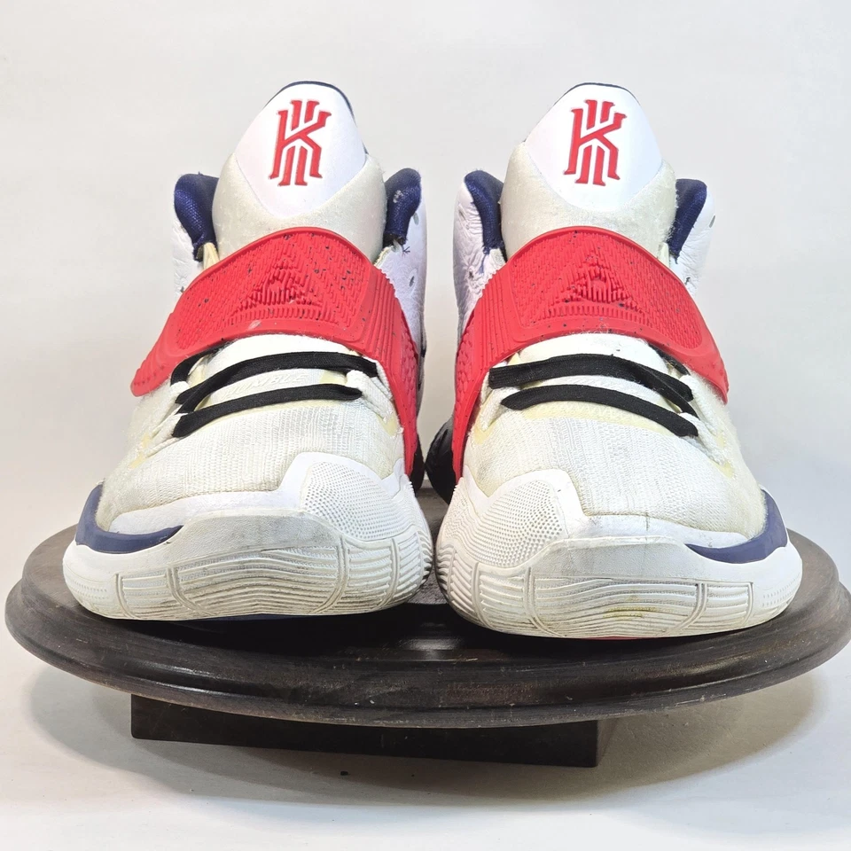 Кроссовки баскетбольные Nike Kyrie 6 США молодежные 5,5 лет белые красные синие BQ5599-102 - Изображение 2 из 4