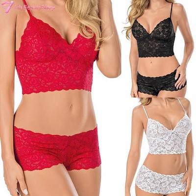 Fashion Women Sexy Floral Underwear Set Lace Push Up Bra and Brief Set PlusSize 