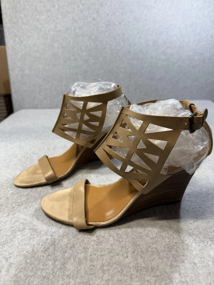 Zapatos Nine West para mujer talla 9 M Federica sandalias de cuña cuero recortado cómodos Foto 3 de 4