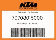 KTM Genuine License Plate Holder - 79708015000