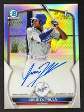 Bowman 2023 Chrome Refractor Auto Josue De Paula #CPA-JDE /499 Dodgers