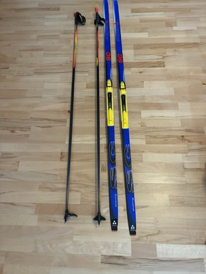 Langlaufski Set  Skating Fischer Ski & Exel Stöcke - Salomon Bindung