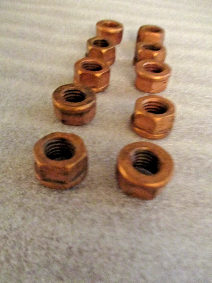 Tuerca de cobre (10 mm) Cantidad, (10) BMW 1600, 2002, Tii, 320i, 318i, 325, 2800, ECT. Foto 2 de 2