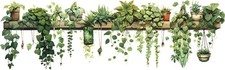Nature Green Plants Peel and Stick Wall Decals Wallpaper, Removable A-green