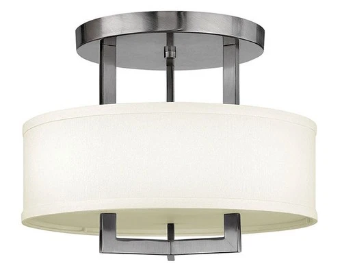 Hinkley Lighting 3200 3 Light 15"W Semi-Flush Ceiling Fixture - Nickel - Picture 1 of 5