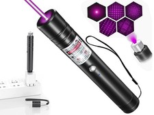 Purple Laser Pen Rechargeable USB Laser Pointer for Cat Toy Teaching