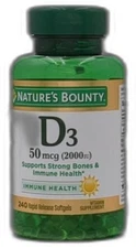 *2028-2-1* Nature's Bounty Vitamin D 2,000 Iu Softgels