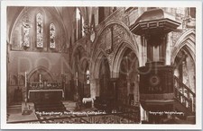 Portsmouth Cathedral England Vintage Postcard Sanctuary Interior RPPC