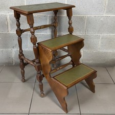 Scaletta Etagere Pieghevole In Legno Verde Rara Esposizione Vintage Xx Sec.