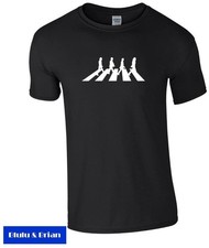 Image of The Beatles Abbey Road Rd T-shirt retro 60s music song title John Lennon homage