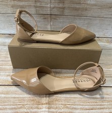 Journee Womens Reba Buckle Pointed Toe Ballet Flats Size 10 Taupe