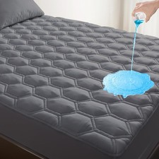 Waterproof Mattress Pad Queen Size, Breathable Mattress Protector with 6-18 822