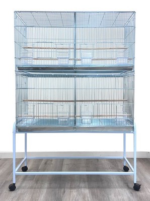 XLARGE Stainless Galvanized 2 of Breeding Bird Double Cage Center Dividers Stand