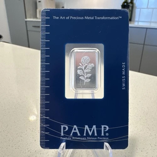 PAMP SUISSE ROSA ROSE 5 GRAM .999 FINE SILVER BAR SEALED IN ASSAY 🌹