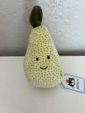 NWT Jellycat Fabulous Fruit Pear Green Retired Plush Soft Stuffed Rare HTF