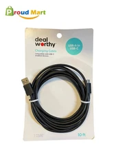 Deal Worthy USB-A To USB-C Charging Cable 10 feet Black