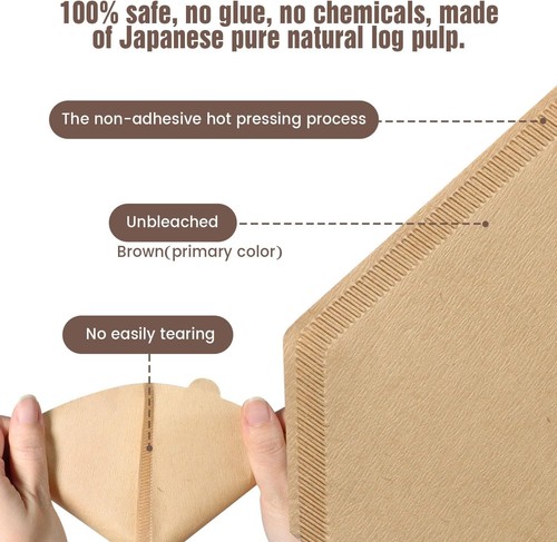 Natural Paper Coffee Filters - 200 Count Size 04 for Perfect Brewing Experience - Afbeelding 10 van 11