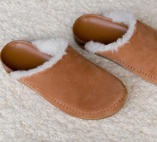 Jenni Kayne Shearling Moc Clog Shoes Saddle Brown Size 37 NWOT Luxury Cozy Suede