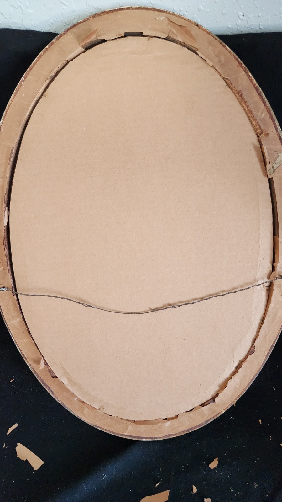Antique Oval Wood Victorian Large Picture Frame Convex Bubble Glass ...