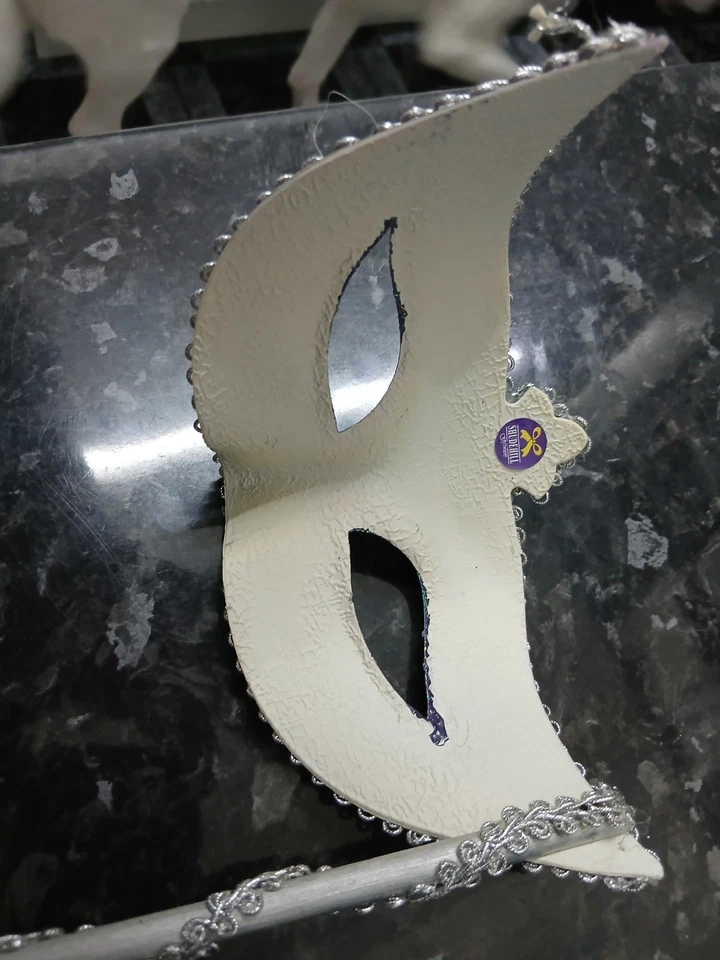 woman's venetian Face Mask Silver & Purple - Image 2 of 2