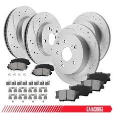 275mm Front and 281mm Rear Drilled Rotors Brake Pads for 2006-2018 Toyota Rav4
