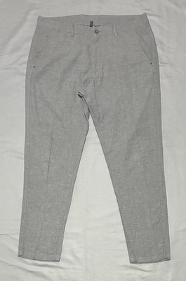 Massimo Dutti Pants Mens 34x28 Gray Tapered Fit Textured Slim Chino Casual